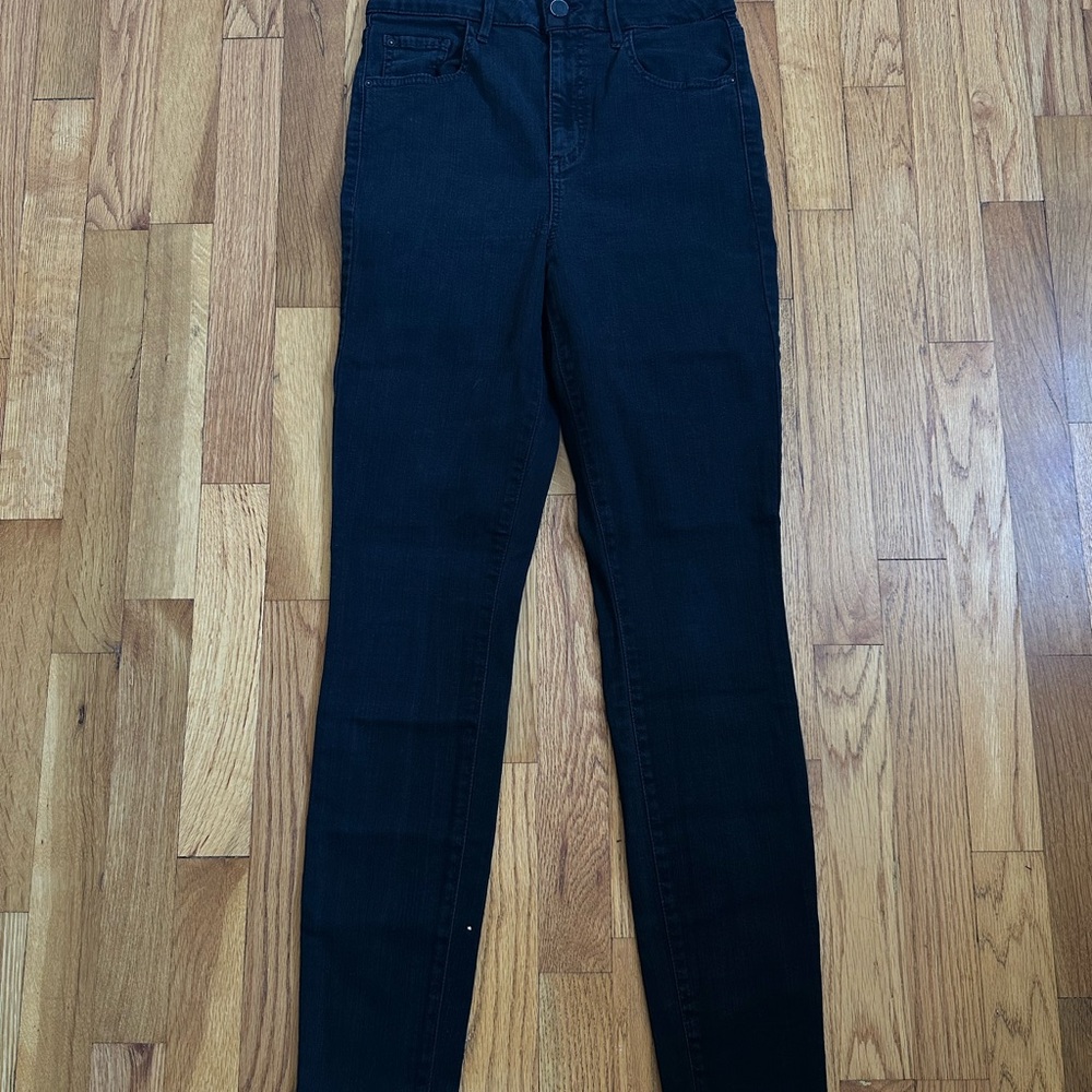Guess Super High Rise Black Denim Jeans 28 Regular Stretchy Skinny